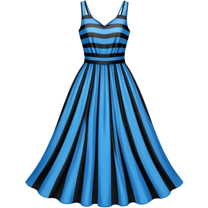 Blue black stripes dress emoji