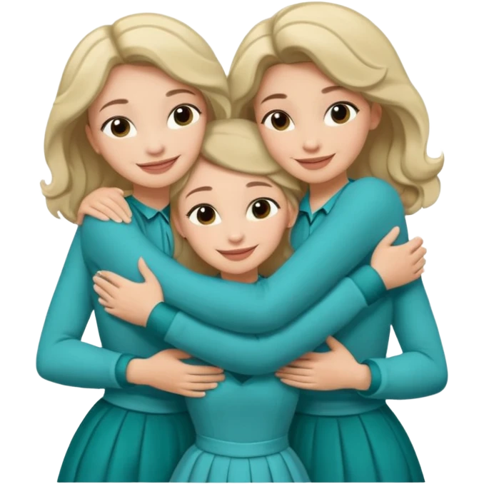 Teal group hug with Belles wording emoji