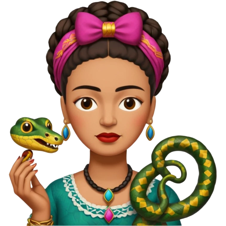 Frida Kahlo with snake emoji