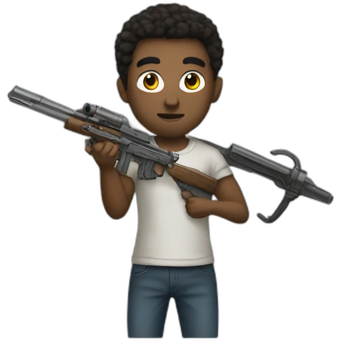 Nice meme with a weapon emoji