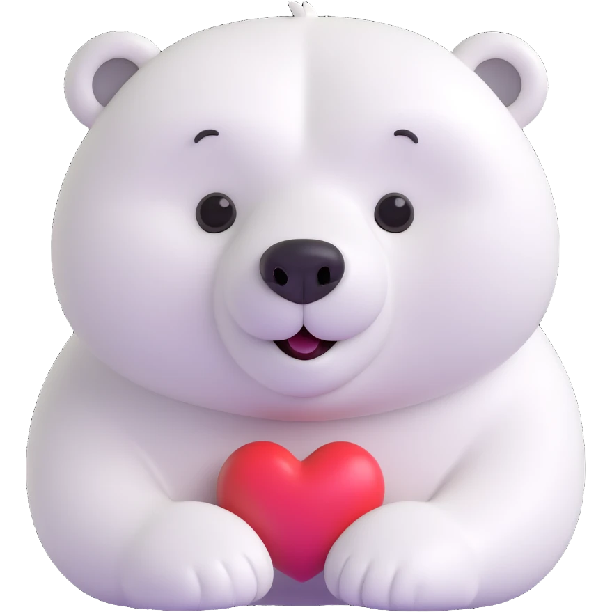 polar bear with heart eyes emoji