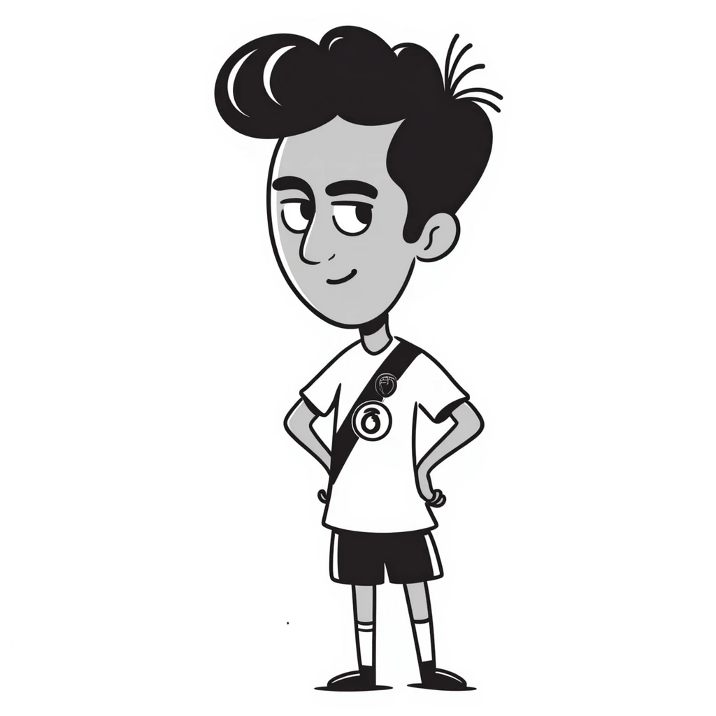 Riyad Mahrez, famous Algerian footballer, portrait, hand drawn doodle style emoji