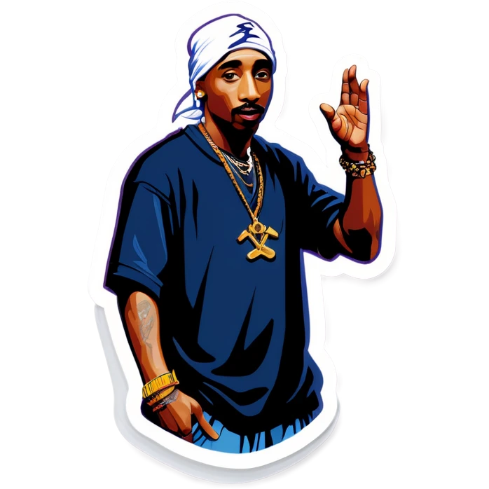 Tupac waving bye emoji
