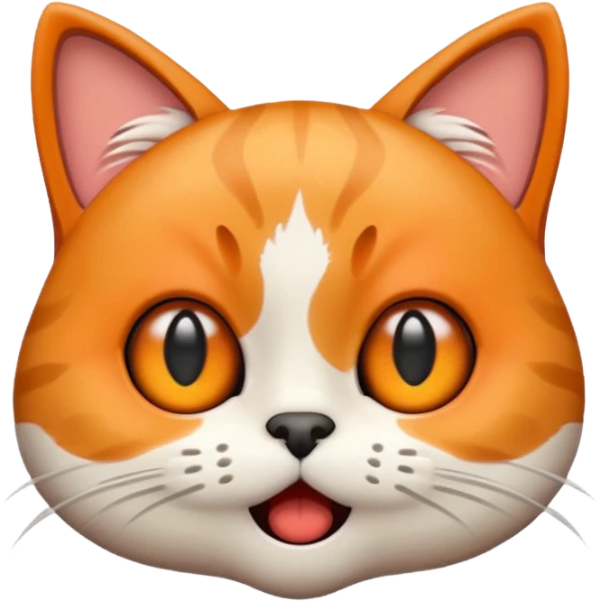 Design an emoji of a cat 🐱 realizing it left the stove on, with huge panicked eyes. emoji