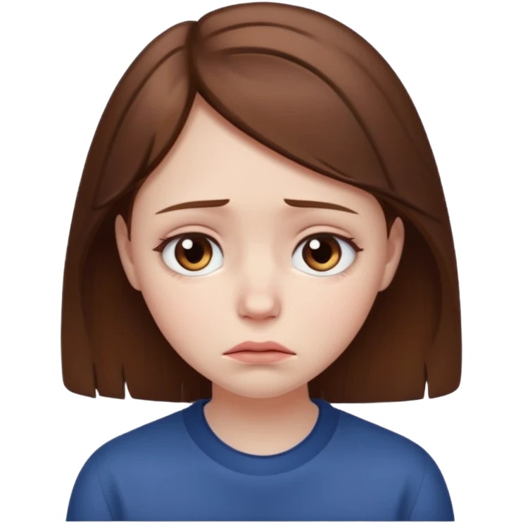 Sad brown hair girl emoji