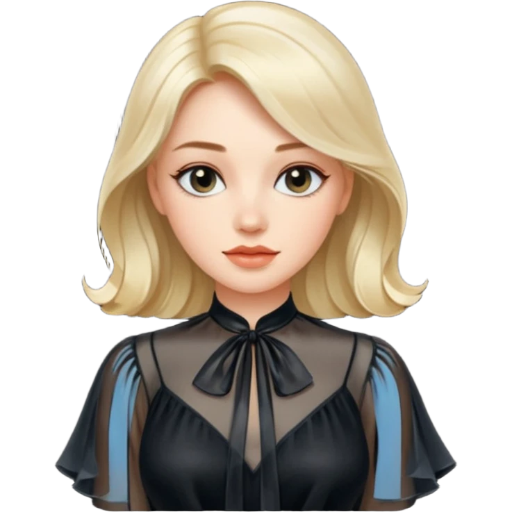 Realistic designer luxury womens black sheer blouse
 emoji