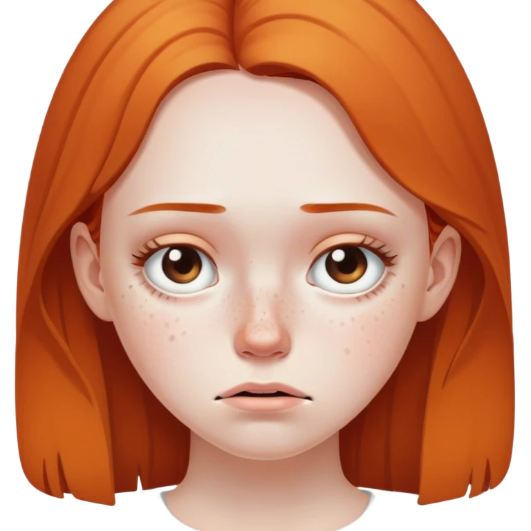 Girl with bad acne sad,freckles emoji