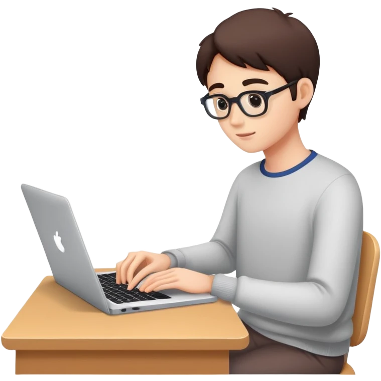 Person typing on laptop writing an essay emoji