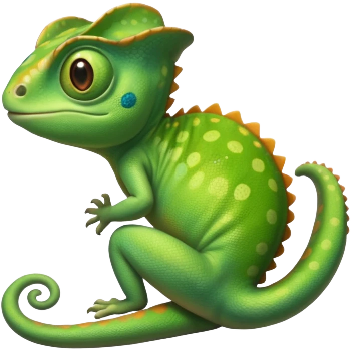 Emoji de camaleón, que sea bonito, tierno y único para compartir con mi pareja, entonces que sea único, que sea parecido al camaleón de la película de rapumcel de Disney  emoji
