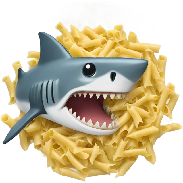 Shark eating pasta emoji