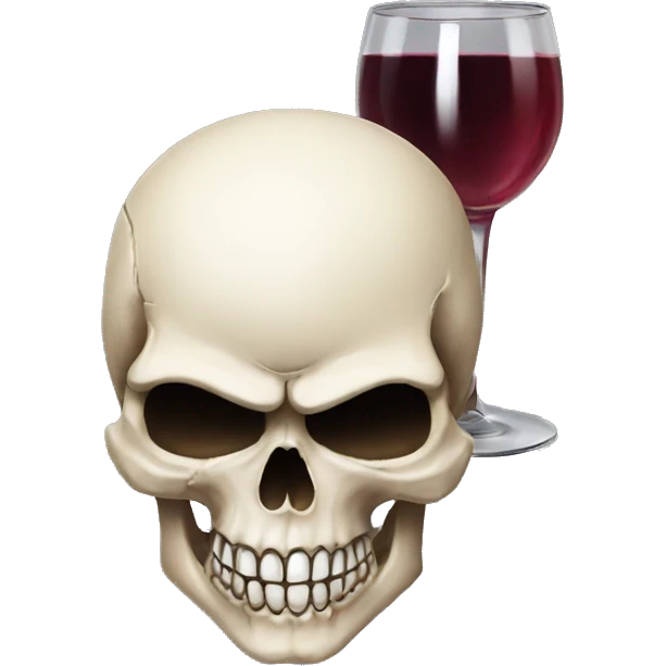 Skull face with American bandana holding wine emoji