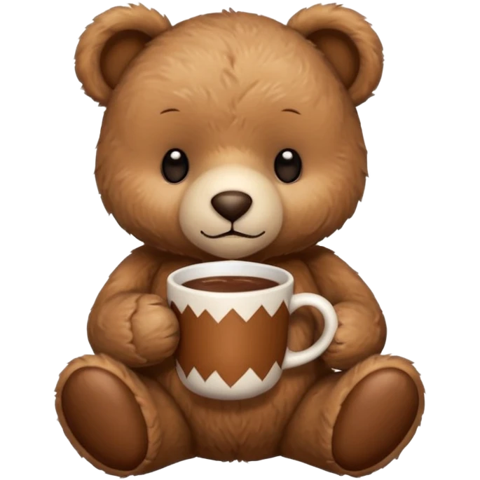 Teddy bear holding cup of hot chocolate  emoji