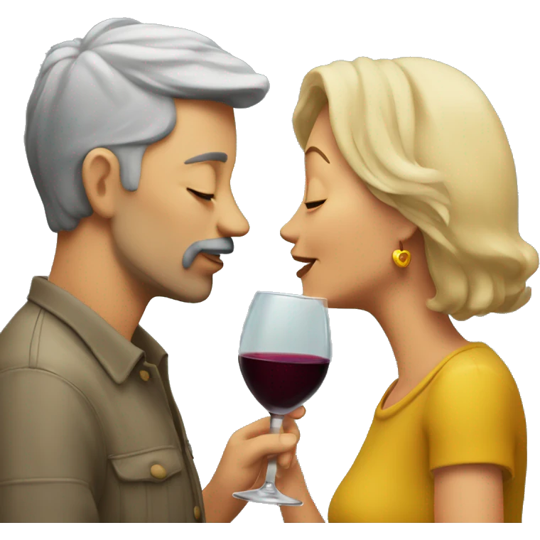 Mom dad wine mustard kiss emoji