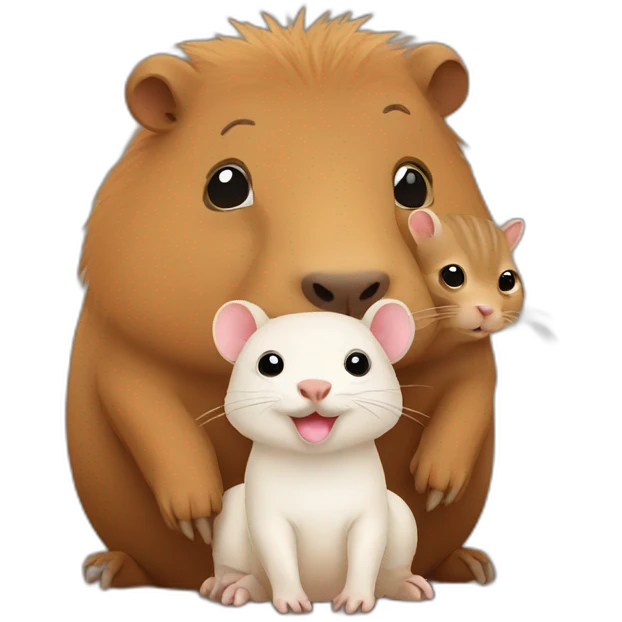 Capybara with kitten emoji