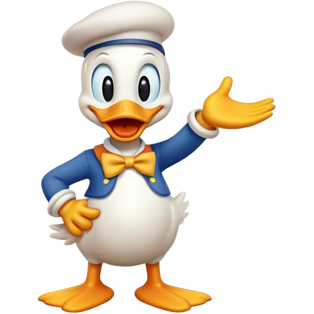 Donald Duck in classic emoji style, new pose emoji