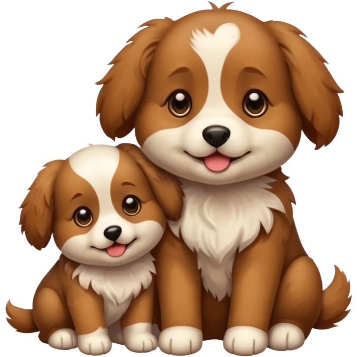 Puppy with mom  emoji