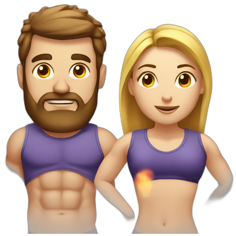 crossfiters man and woman training emoji