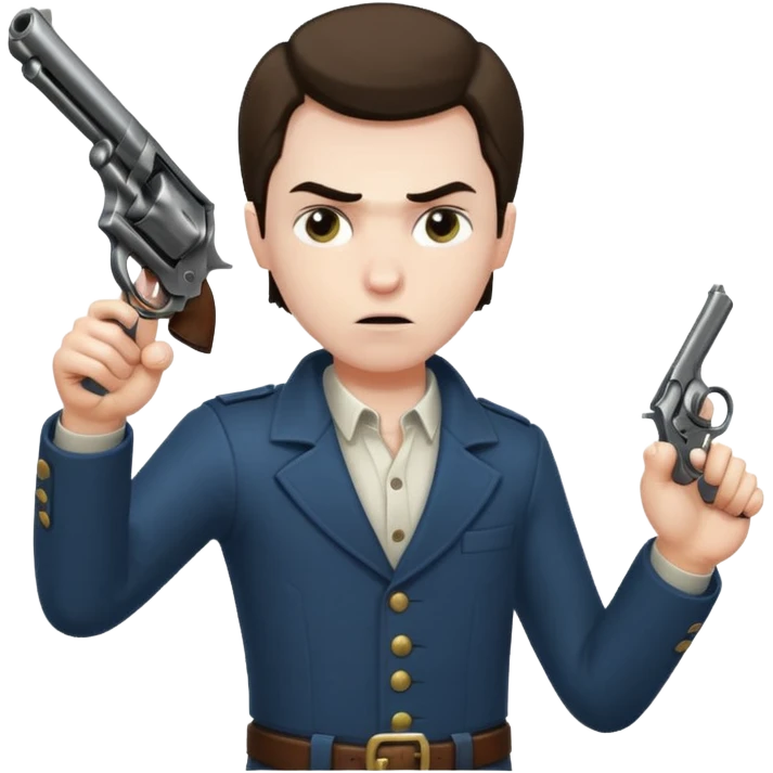 man killing himself with a revolver emoji