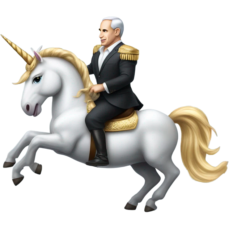 netanyahu riding a unicorn emoji