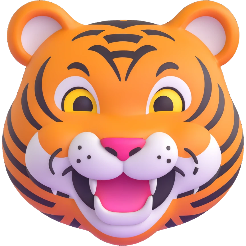 laughing tiger face for Twitch emote emoji