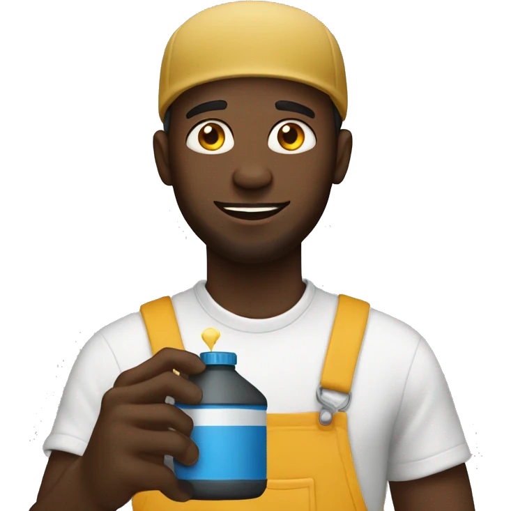 Black man holding oil emoji