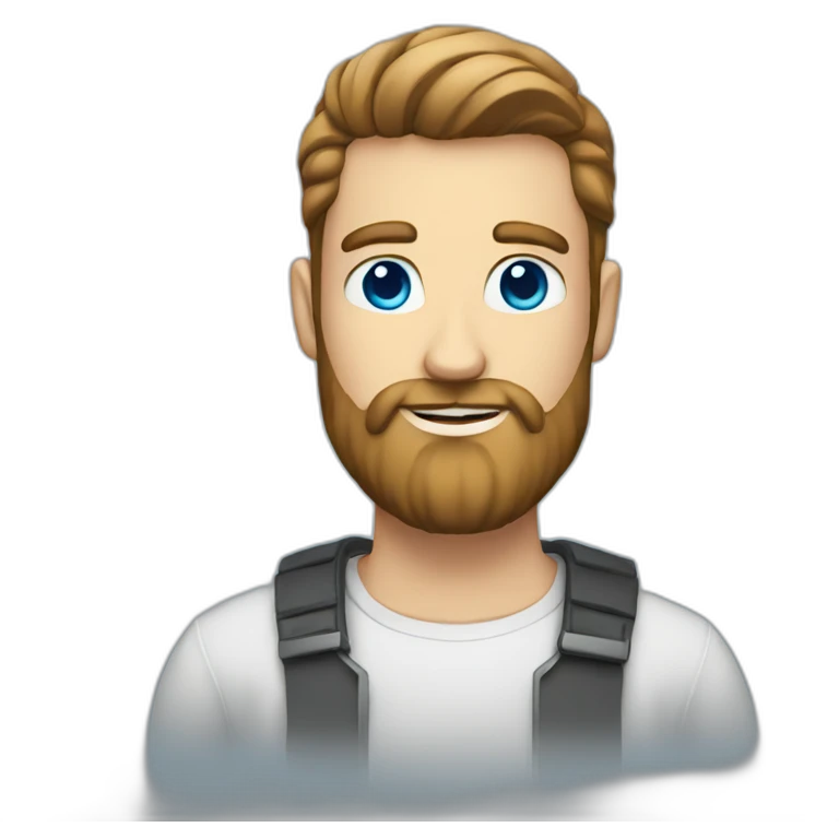 confident blue-eyed guy with beard emoji