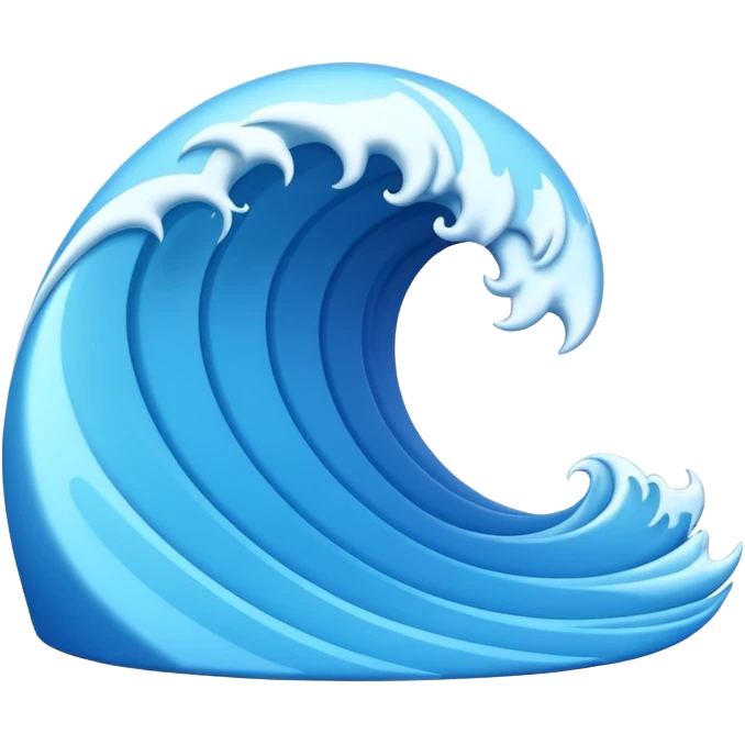 3D wave icon no background emoji