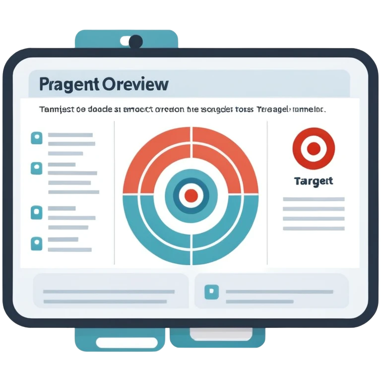 icon representing a project overview slide with document, target, and context elements emoji