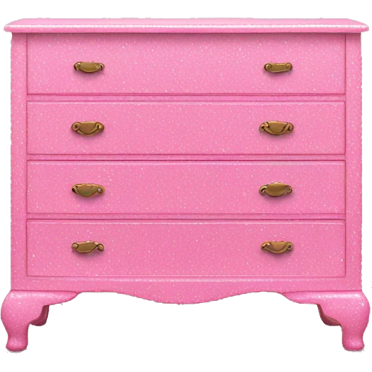 Pink glitter decorated dresser emoji