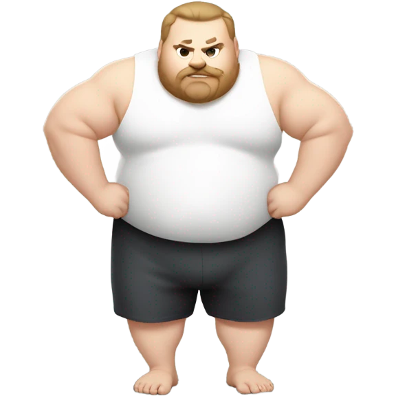 fat white guy doing push ups shirtless emoji