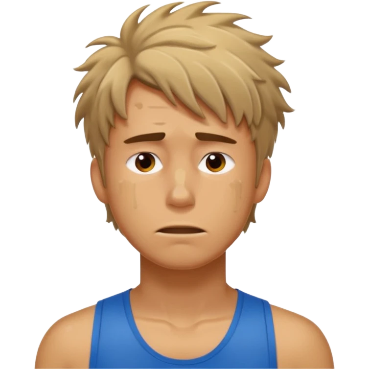 young tired man after training emoji