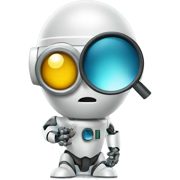 robot detective with magnifying glass emoji