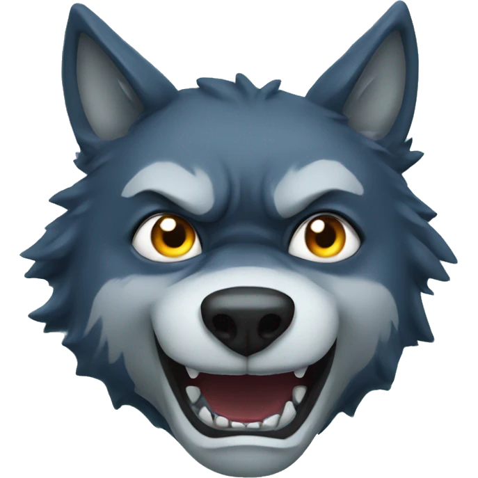 Angry wolf underwater emoji