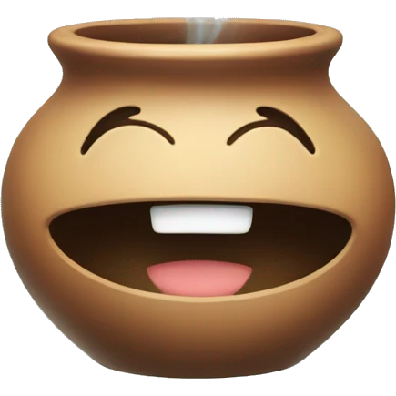magical pot with smiling face emoji