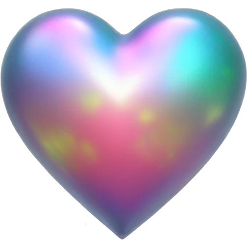 A holographic heart emoji