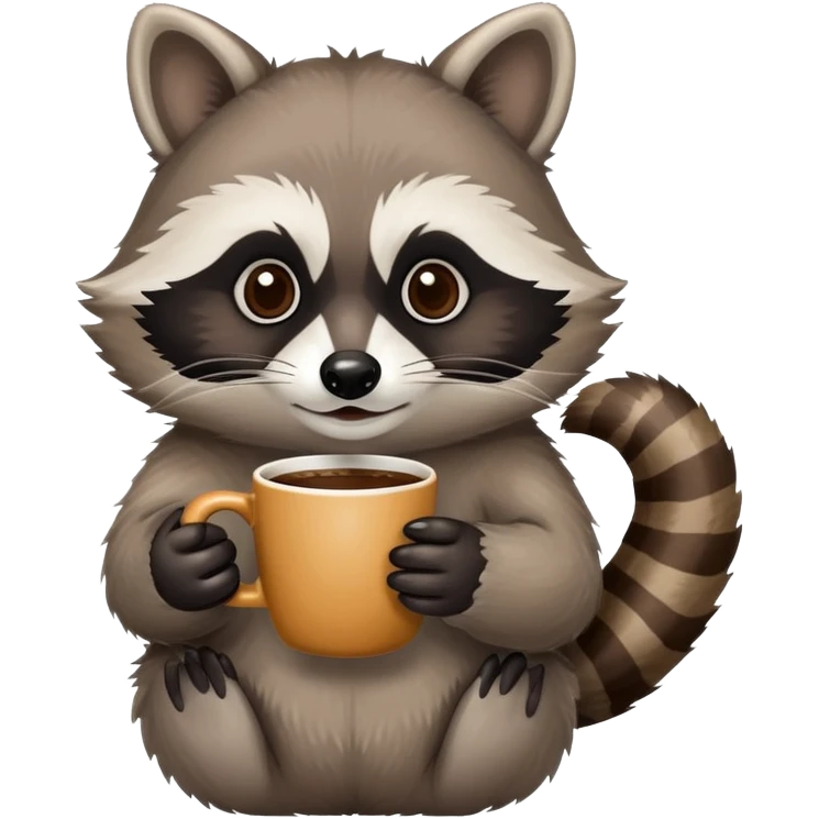 Racoon drinking coffee emoji