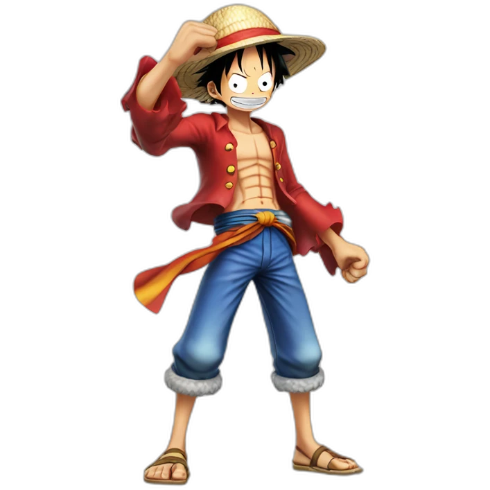 Luffy prêt au combat one piece emoji
