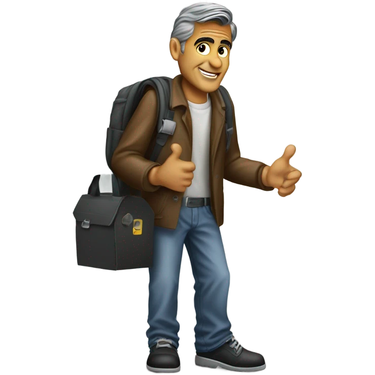 george clooney hitchhiker emoji