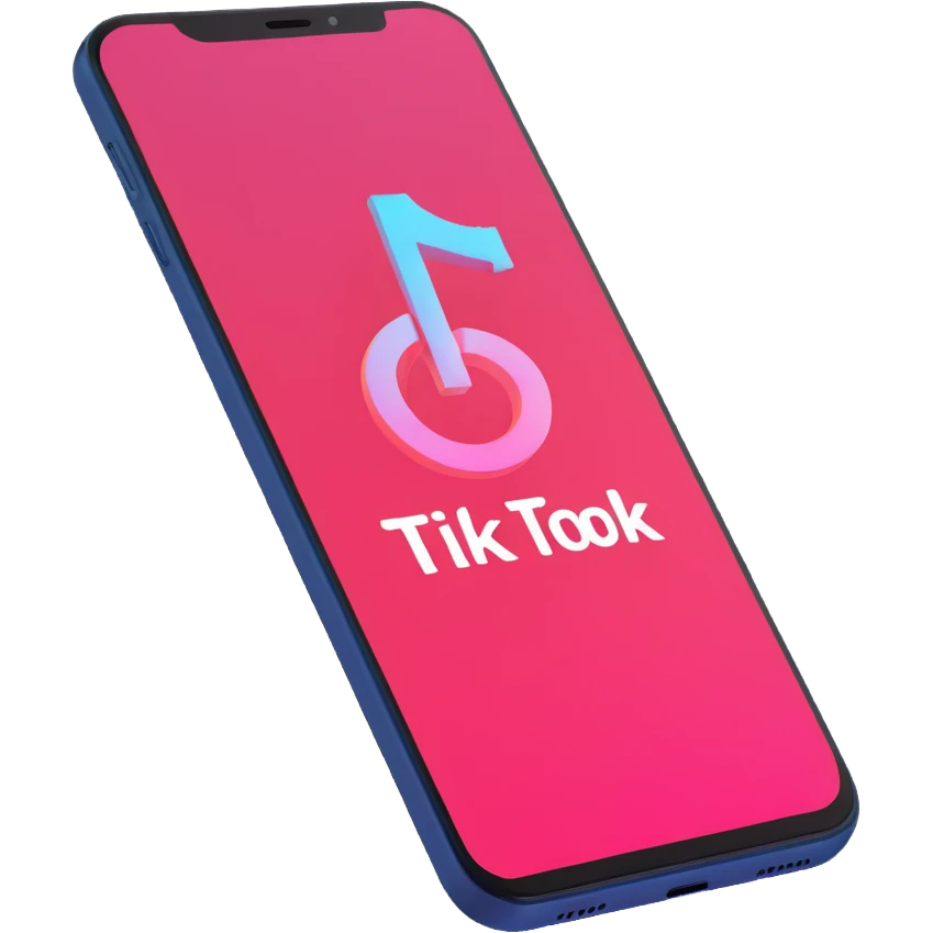 a smartphone with a tiktok video emoji