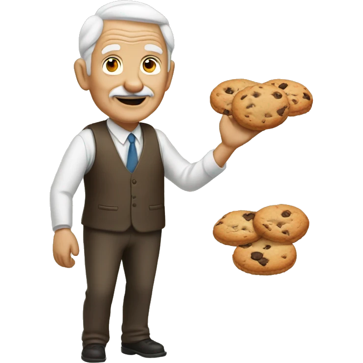 White GRANPA selling cookies emoji