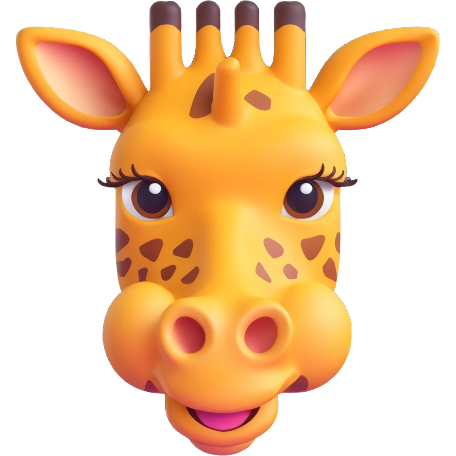 giraffe face, 3D emoji style emoji