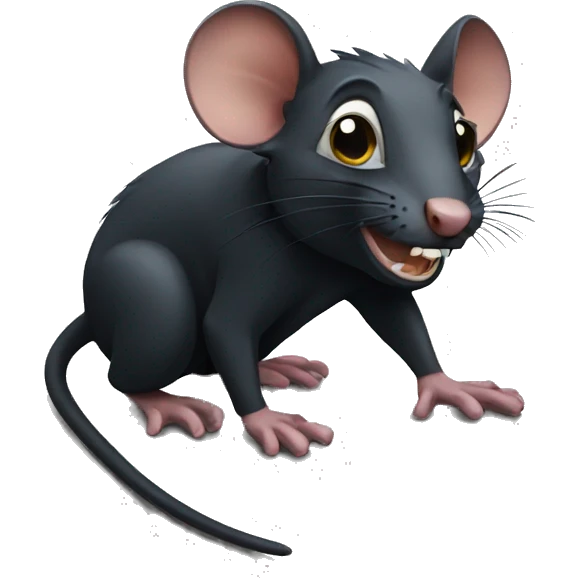 Crazy black rat emoji