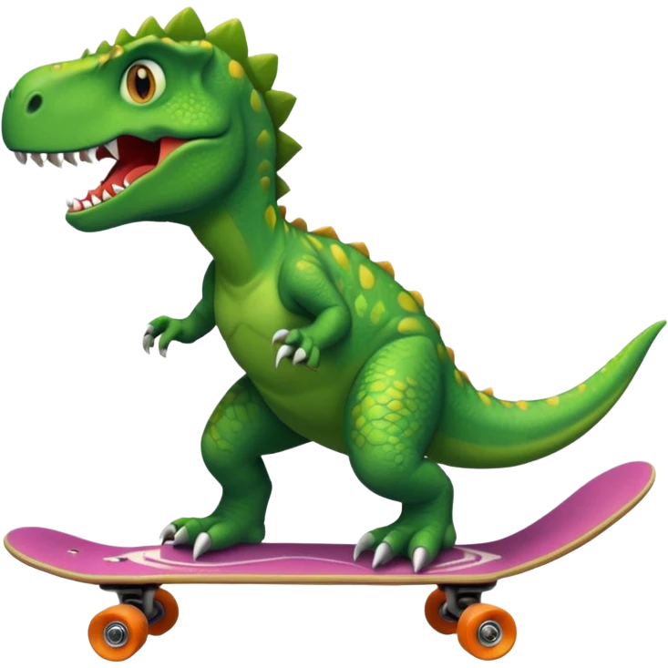 Dinosaur on a skateboard emoji