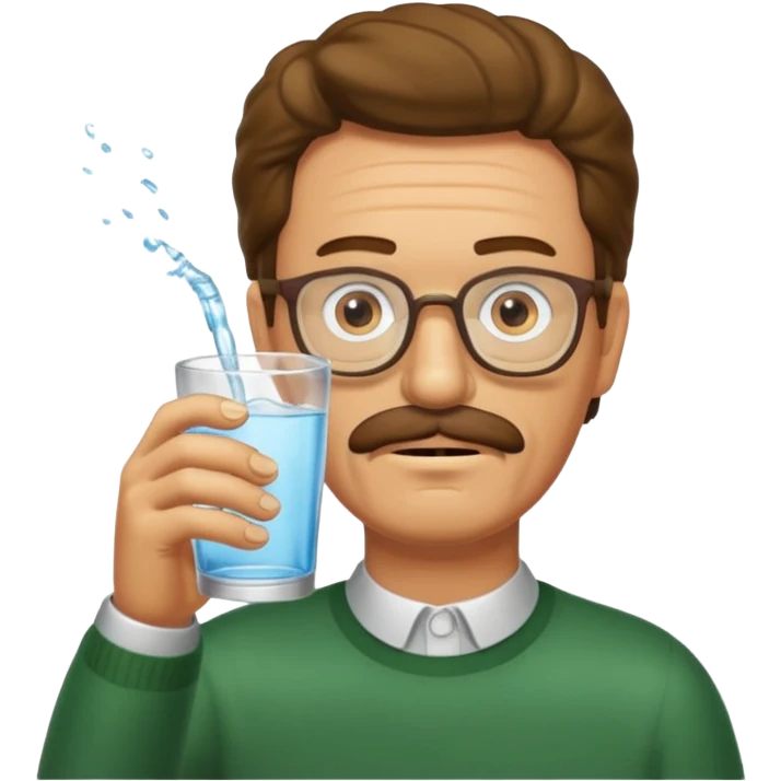 Ned Flanders drinking water in a glass emoji