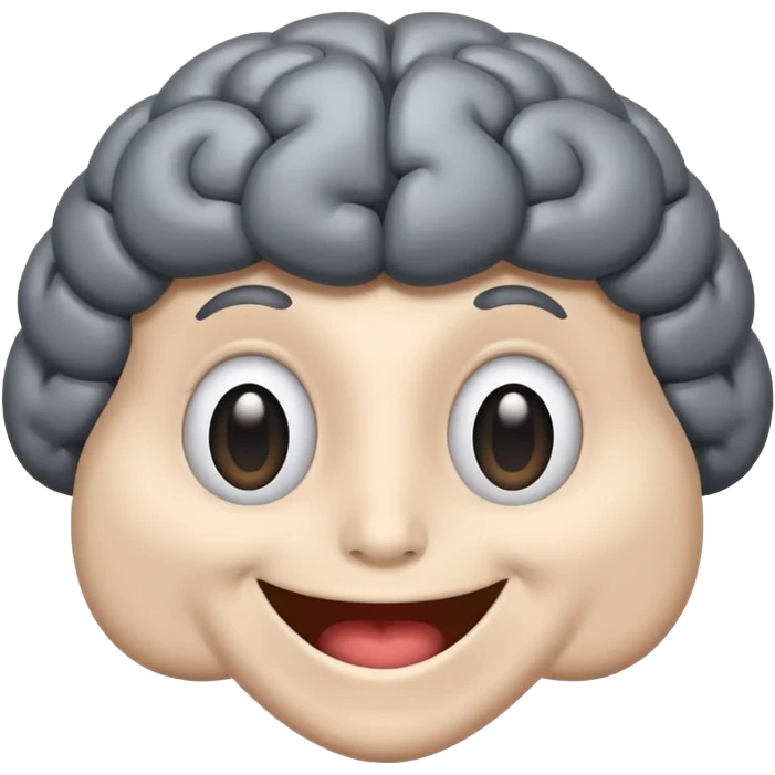 happy brain with smile and eyes emoji