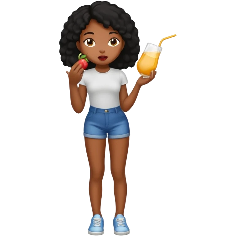 A black girl, naked showing full body licking pussy emoji