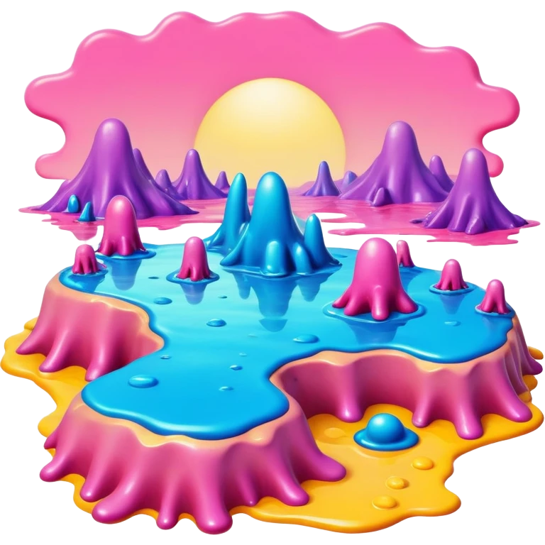 surreal melting SPAM alien landscape emoji