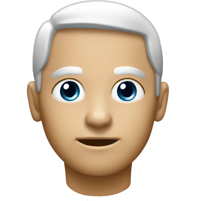 simple ios emoji, face without mouse,metal materal emoji