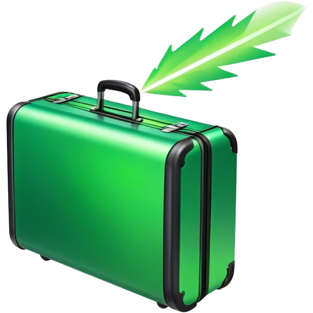 suitcase and green laser emoji