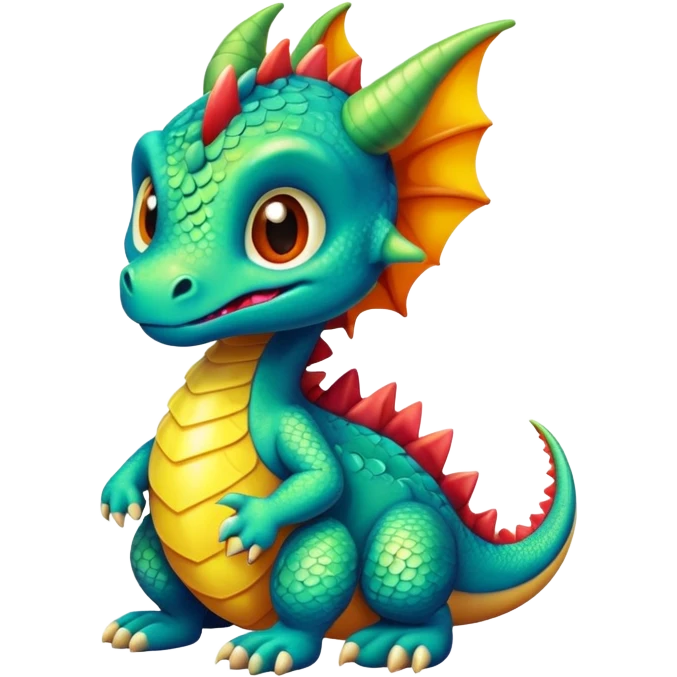 Small bebi dragon colorfull  emoji